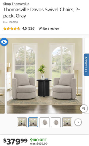 Davos Fabric 2PK Chair Gray