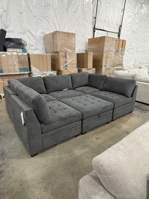Tisdale 6 Piece Sectional Gray