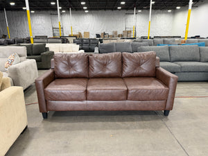 Brown Faux Leather Sofa