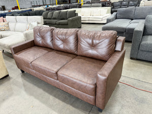 Brown Faux Leather Sofa