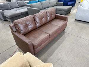 Brown Faux Leather Sofa