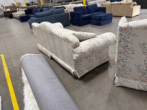 Traditional Floral Sofa & Matching Wingback Chair Set
