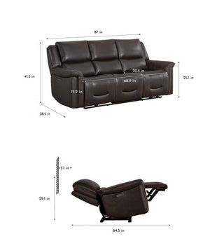 *Brand New* Alba Leather Power Sofa