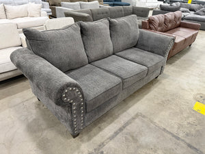 Charcoal Sofa with Studded Arms