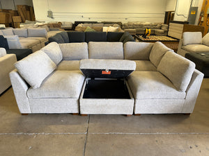 Tisdale 6-Piece Fabric Sectional - Taupe
