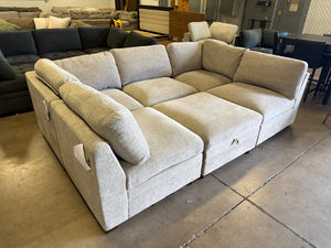 Tisdale 6-Piece Fabric Sectional - Taupe