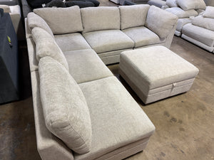 Tisdale 6-Piece Fabric Sectional - Taupe