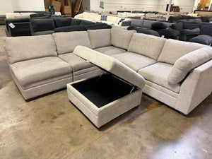 Tisdale 6-Piece Fabric Sectional - Taupe
