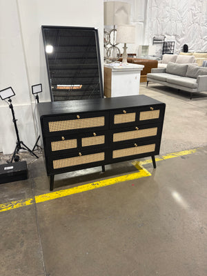 Black Sideboard w/ woven accents