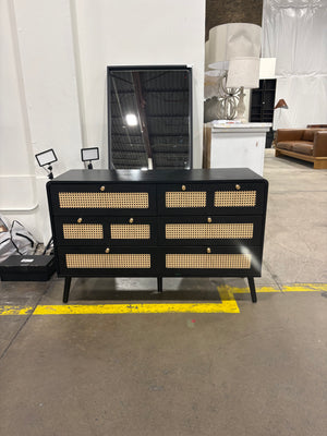 Black Sideboard w/ woven accents