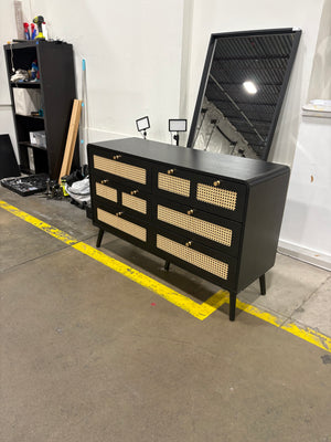 Black Sideboard w/ woven accents