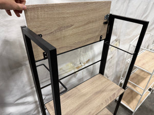 Modern Industrial 4-Tier Bookshelf with Black Metal Frame