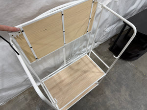Modern White Metal 3-Tier Baker’s Rack with Wood Shelves