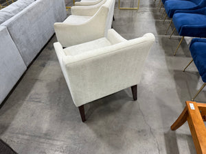 Mid-Century Modern Cream Tufted Accent Chair