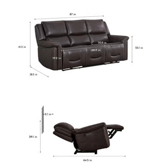 Alba Leather Power Sofa