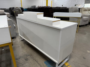 Modern White 3-Door Sideboard / Buffet Cabinet with Metal Legs