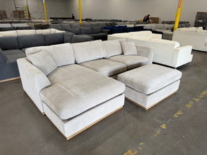 Henredon Caley Reversible Sofa Chaise with Ottoman