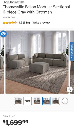 Thomasville Fallon Modular Sectional 6-piece