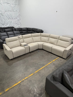 Monica Leather Power Sectional