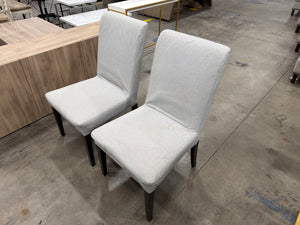 Upholstered Dining Chairs with Dark Wood Legs Set