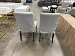 Upholstered Dining Chairs with Dark Wood Legs Set
