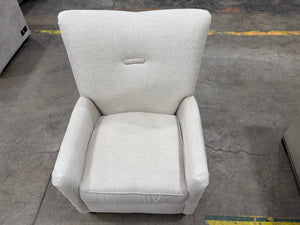 Cream Upholstered High-Back Accent Chair
