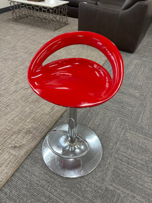 Red Retro Swivel Barstool