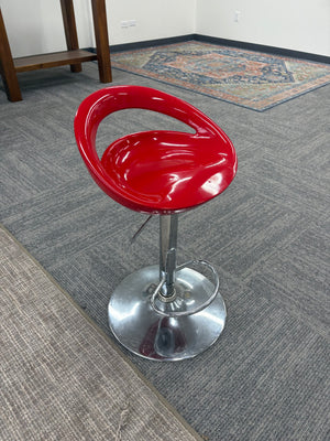 Red Retro Swivel Barstool