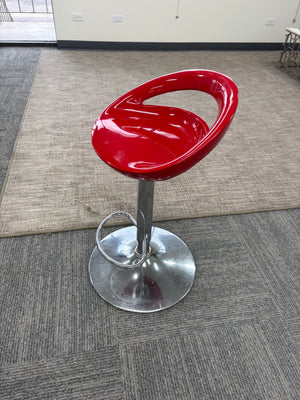 Red Retro Swivel Barstool