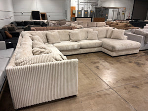 Corduroy White Sectional