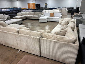 Corduroy White Sectional