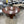 Large Round Wood Pedestal Dining Table with Lazy Susan