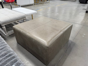 Interior Define Conor Leather Square Coffee Table Ottoman