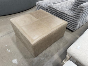 Interior Define Conor Leather Square Coffee Table Ottoman