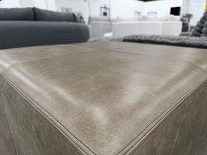 Interior Define Conor Leather Square Coffee Table Ottoman