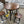 Rustic Industrial Round Counter-Height Dining Table Set with 4 Backless Stools