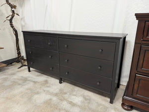 Modern Black 6-Drawer Dresser