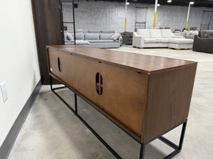Mid-Century Modern Rattan Cane 4-Door Media Console / Sideboard