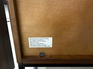 Mid-Century Modern Rattan Cane 4-Door Media Console / Sideboard