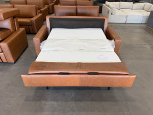 RH Maxwell Leather Queen Sleeper Sofa 84" – Yukon Trail Cognac | American Leather Comfort Sleeper