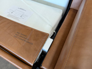 RH Maxwell Leather Queen Sleeper Sofa 84" – Yukon Trail Cognac | American Leather Comfort Sleeper