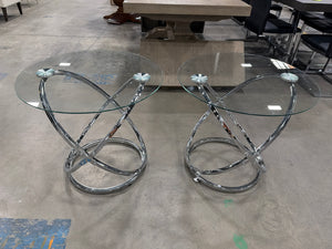 Glass End Table Set