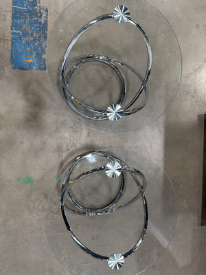 Glass End Table Set