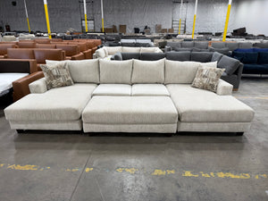 Oversized U-Shaped Sectional with Double Chaise & Matching Ottoman