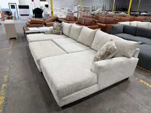 Oversized U-Shaped Sectional with Double Chaise & Matching Ottoman