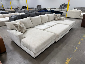 Oversized U-Shaped Sectional with Double Chaise & Matching Ottoman