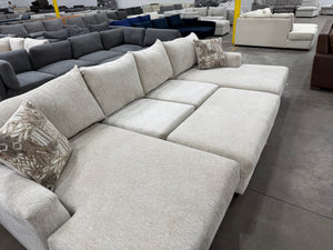 Oversized U-Shaped Sectional with Double Chaise & Matching Ottoman