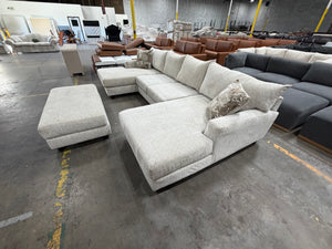Oversized U-Shaped Sectional with Double Chaise & Matching Ottoman