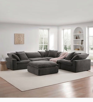 Sereen 6-piece Fabric Modular Sectional Dark Gray