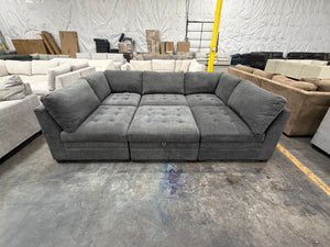 Tisdale 6-Piece Fabric Sectional - Gray